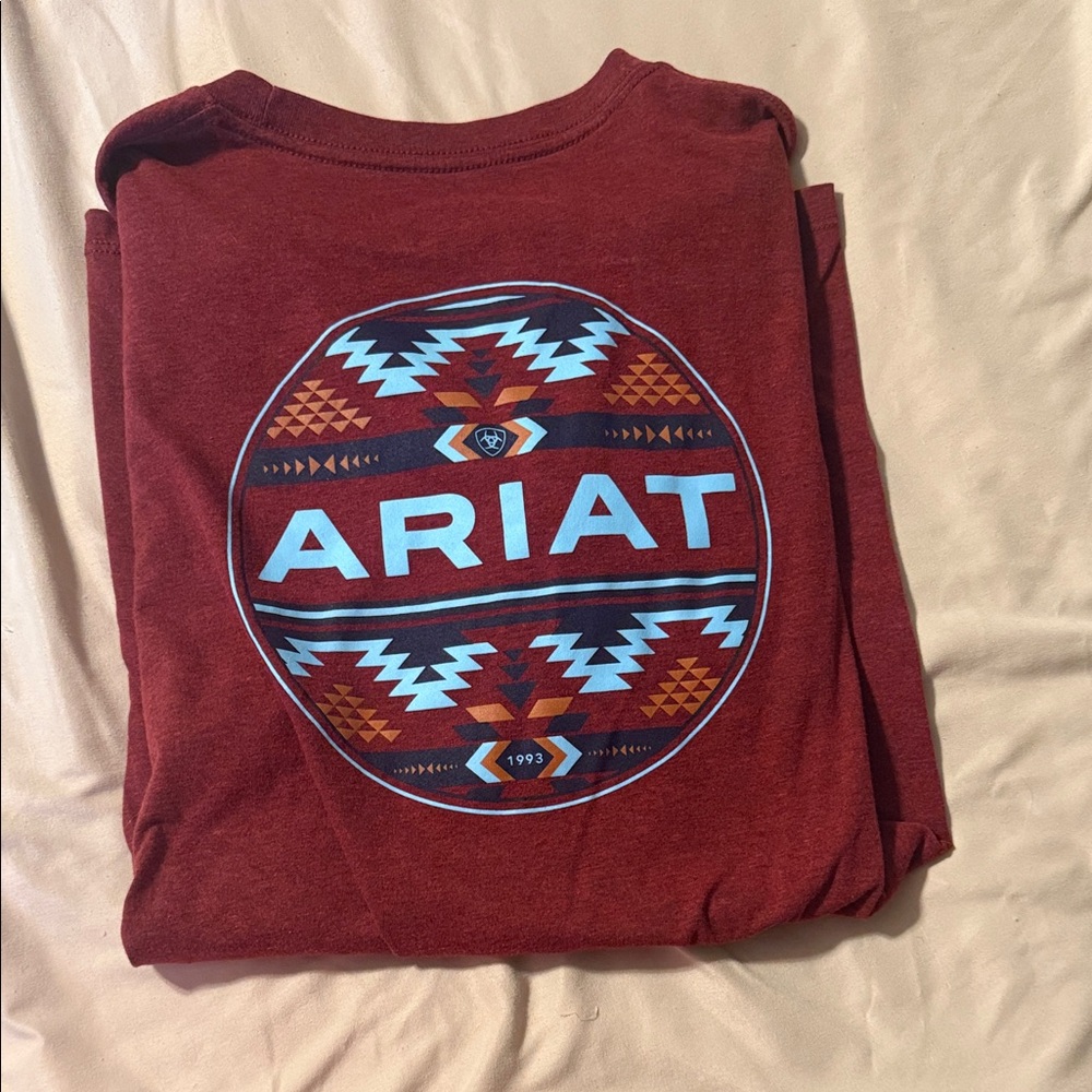 Ariat Men's Burgundy Short Sleeve Tee - Picture 2 of 2